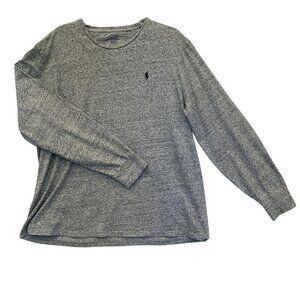 Polo Ralph Lauren Men's XL Long Sleeve Crew Neck Pullover Cotton Tee Gray